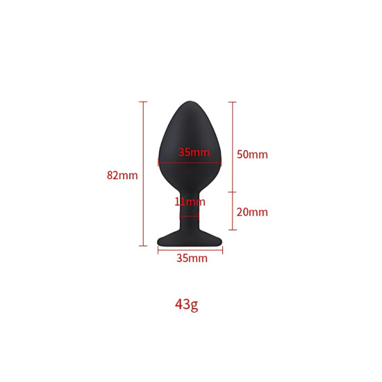 Toosh Black Silicone Butt Plug Medium