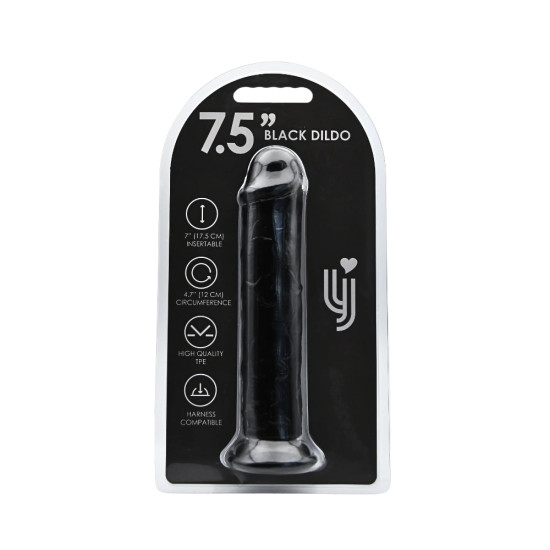 Loving Joy 7.5 Inch Suction Cup Dildo Black